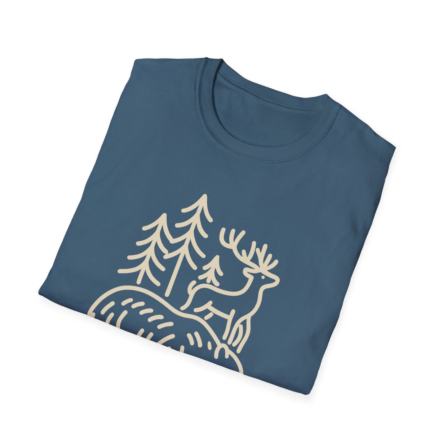 Deer, Bear, Nature, Hiking Wild Animal Graphic Tee for Outdoor Lovers
