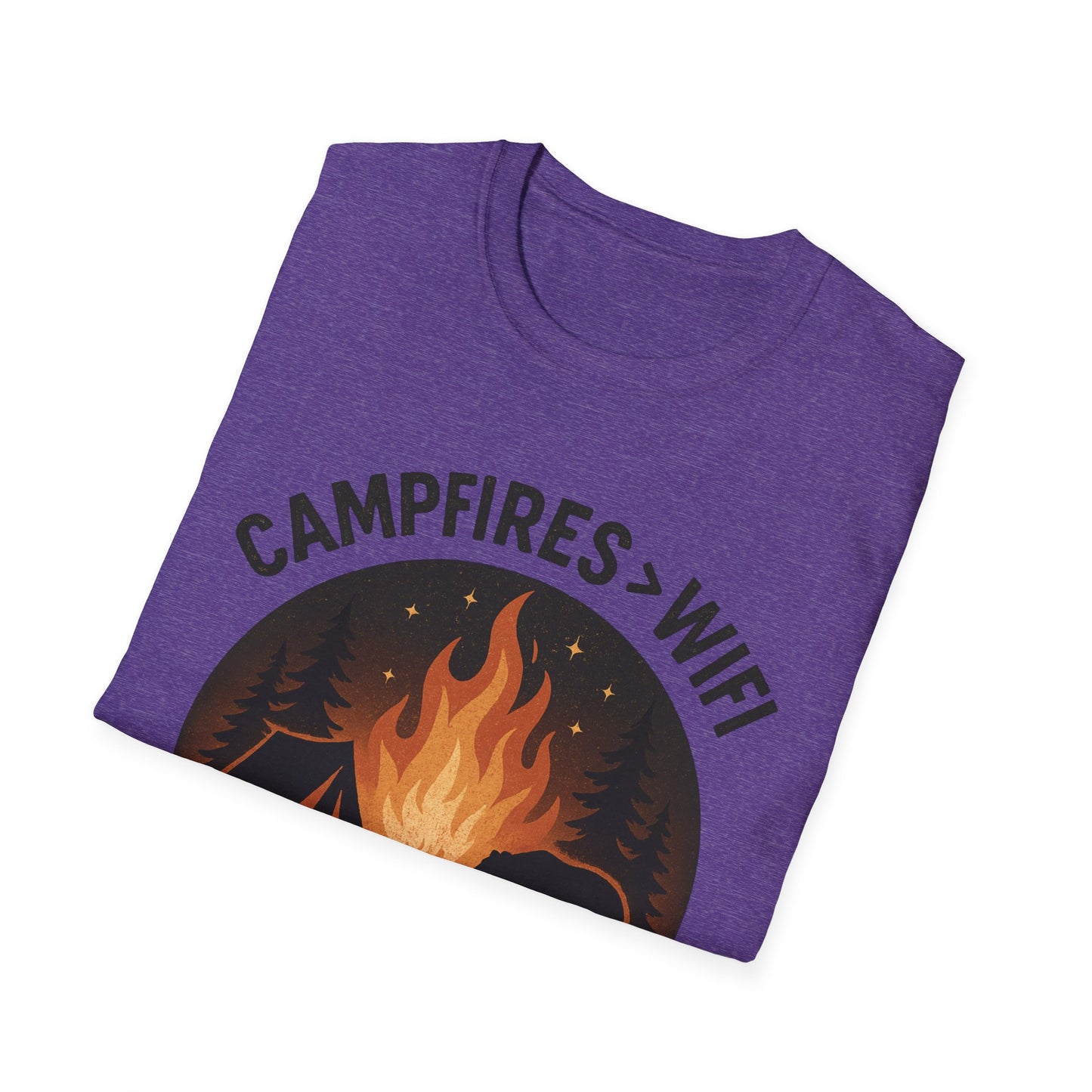 Campfire Over Wifi Vibes Graphic Tee-Shirt