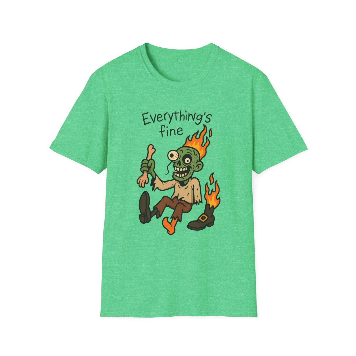 Humorous Halloween Ghoul Graphic Tee Shirt - "Everything's Fine", when it's not