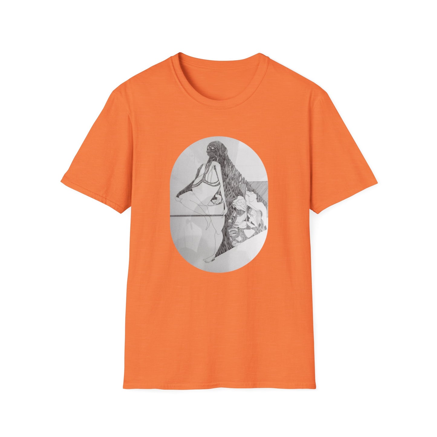 Creative and Whimsical 1960s Pen and Ink Art Tee- "Runes of Regret"