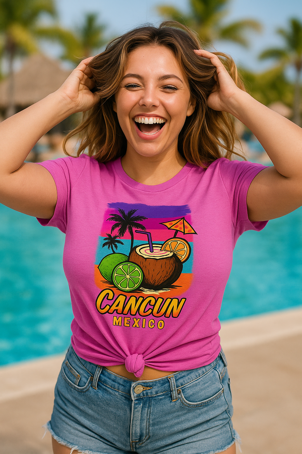 Tropical Cancun Happy Hour, Cocktails, Tropical Fun, Tee Shirt