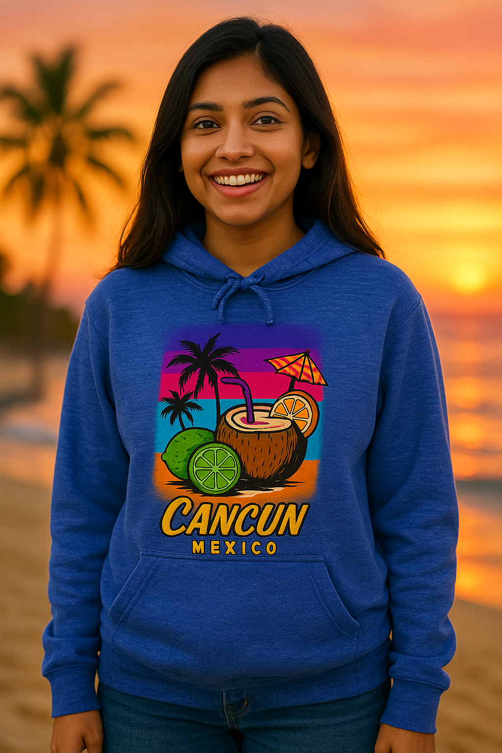 Tropical Cancun Happy Hour, Cocktails, Tropical Fun Hoodie
