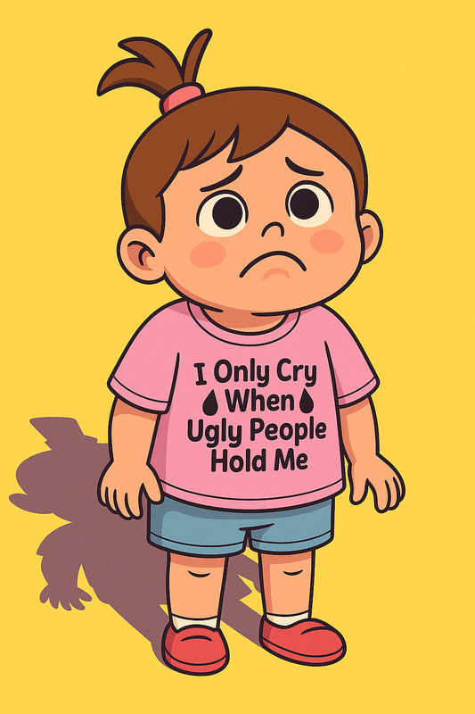 TODDLERS' "I Only Cry When Ugly People Hold Me" Whimsical Tee-Shirt