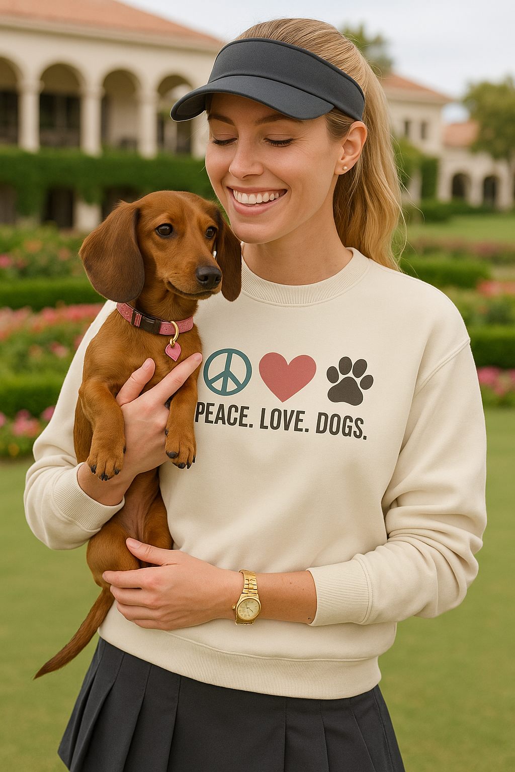 "Peace Love Dogs" Cozy Pet Lover's Crewneck Sweatshirt
