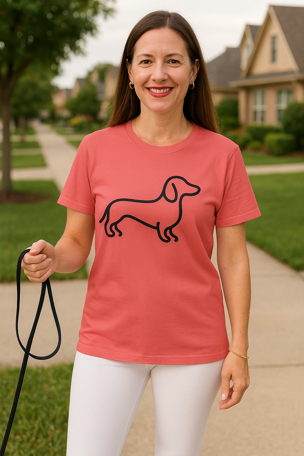 Dachshund Outline Softstyle T-Shirt for Dog Lovers
