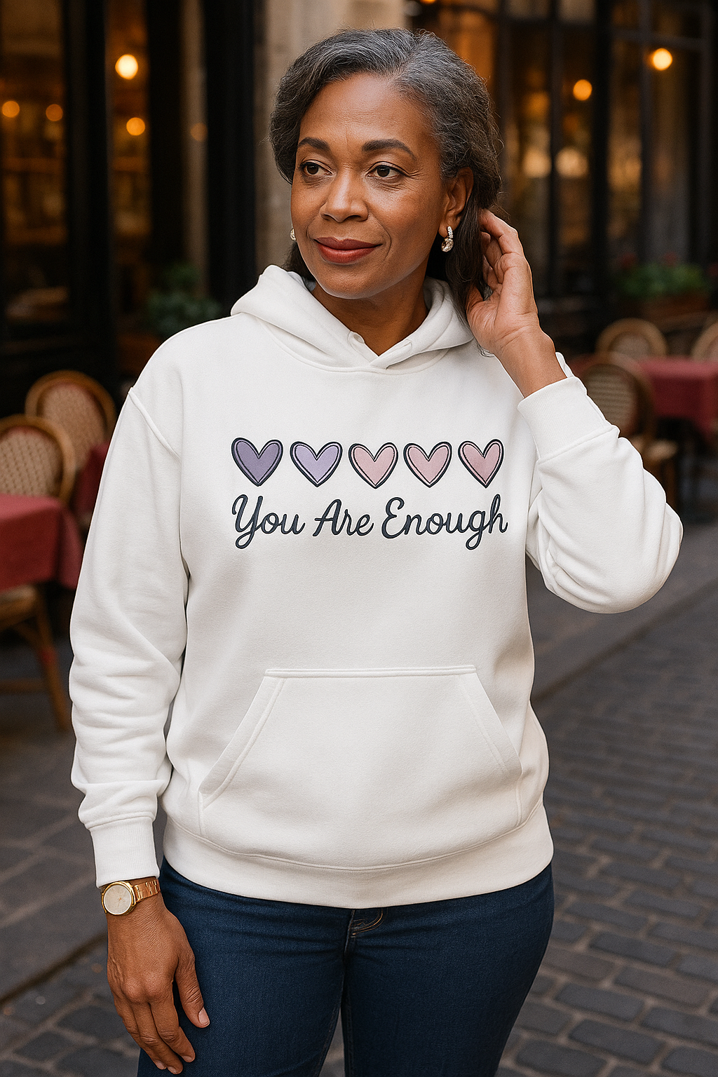 "You Are Enough" Hearts Women's Sweatshirt