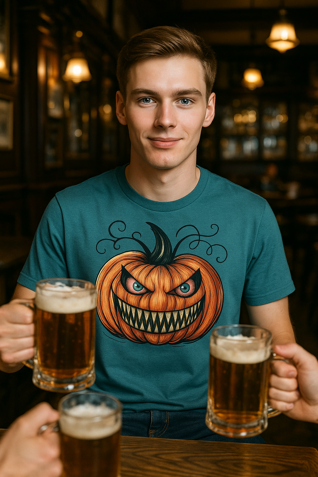 Evil Pumpkin Halloween Graphic Tee