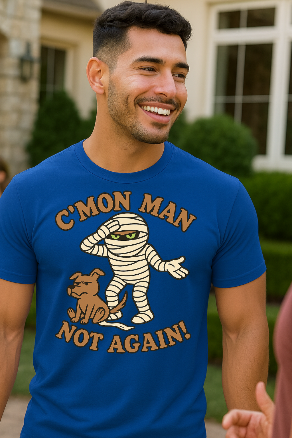 Funny Halloween Mummy and Dog Casual Graphic Tee