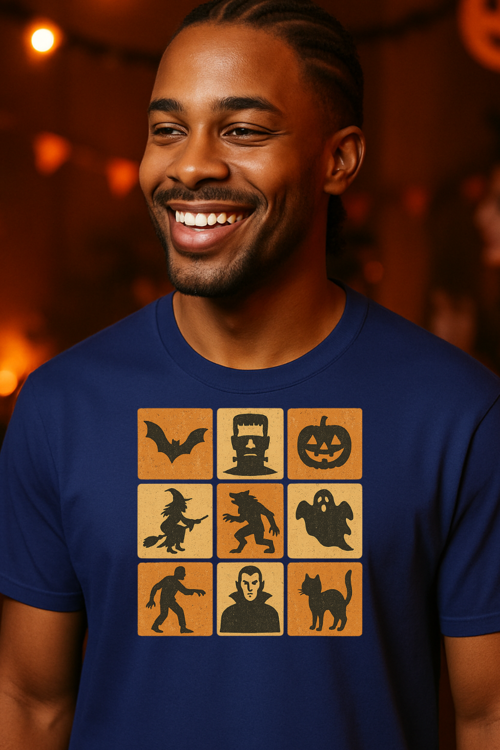 Halloween-Themed Monster Graphic Tee Shirt