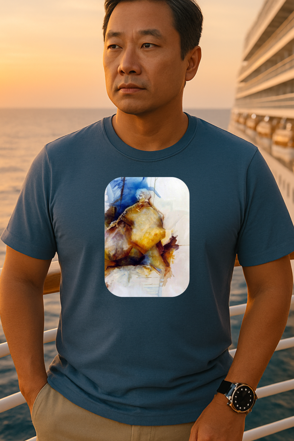 Creative 1960s-Era Authentic Painting Print Tee - "Allfather's Gambit"