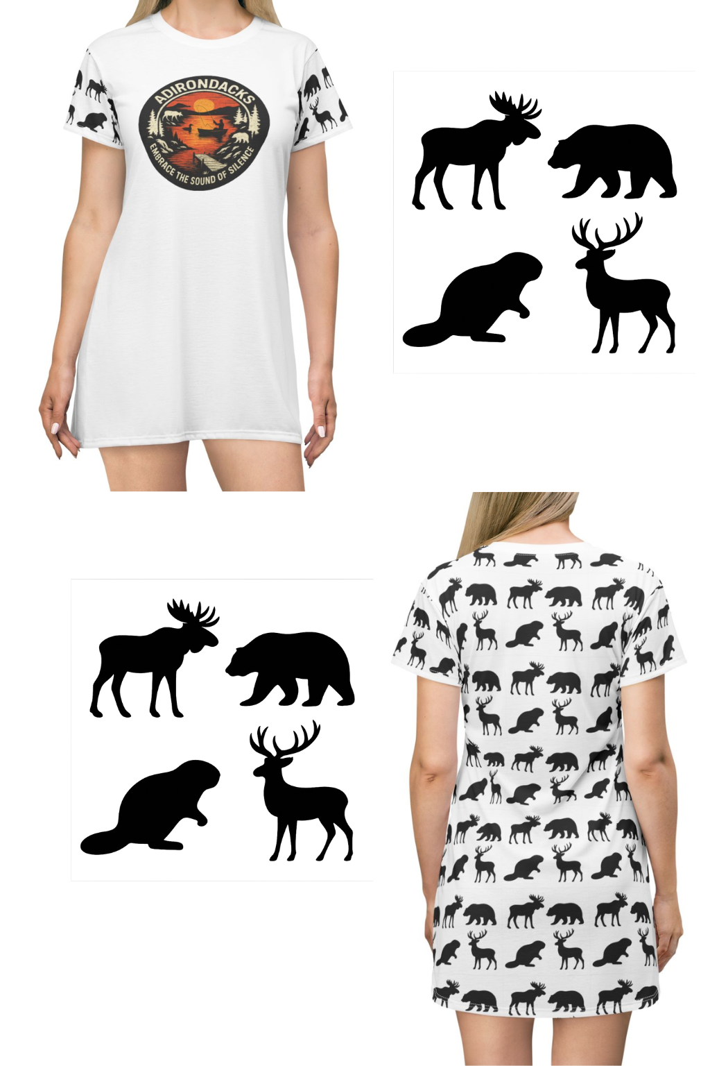 Adirondack Nature Tee-Shirt Bed Dress - "Embrace the Sound of Silence"