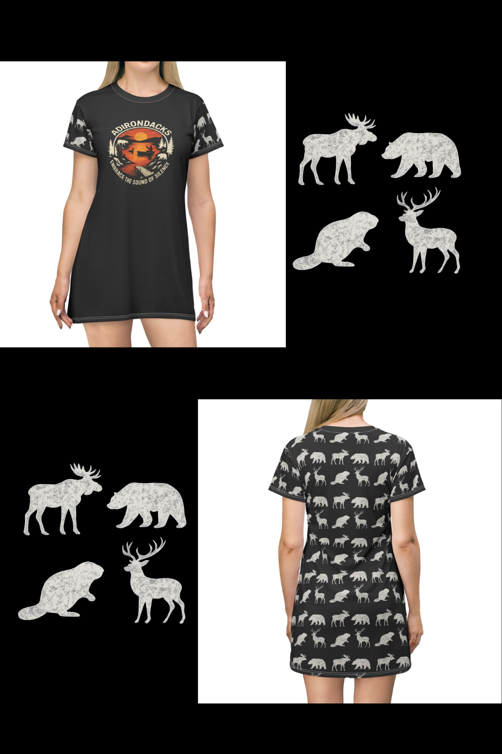 Adirondack Nature Tee-Shirt Bed Dress - "Embrace the Sound of Silence"