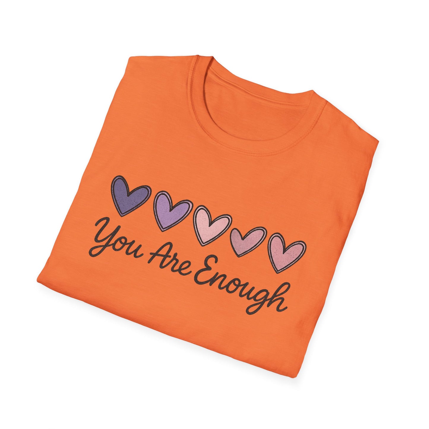 "You Are Enough" Hearts Graphic Women's Softstyle T-Shirt