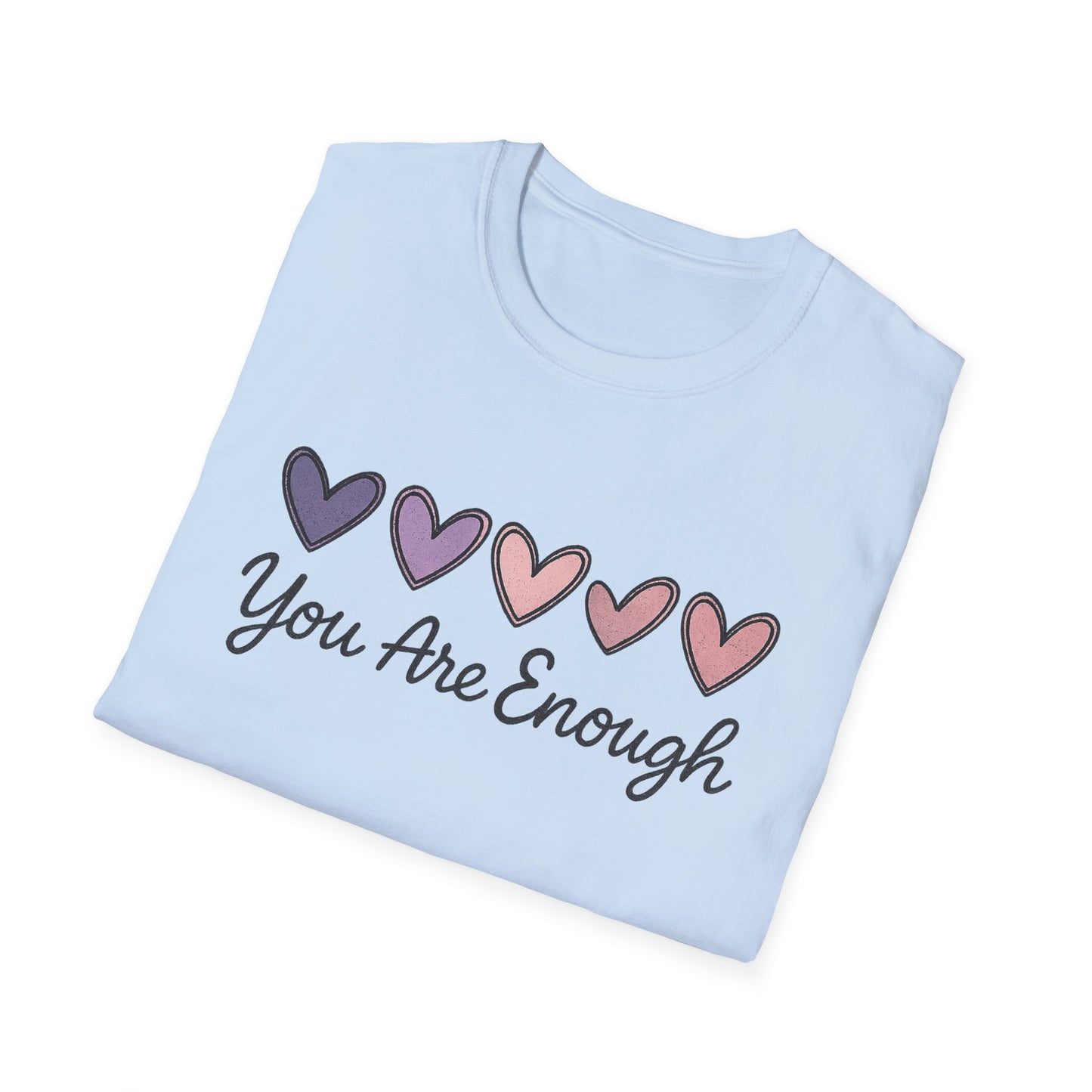 "You Are Enough" Hearts Graphic Women's Softstyle T-Shirt