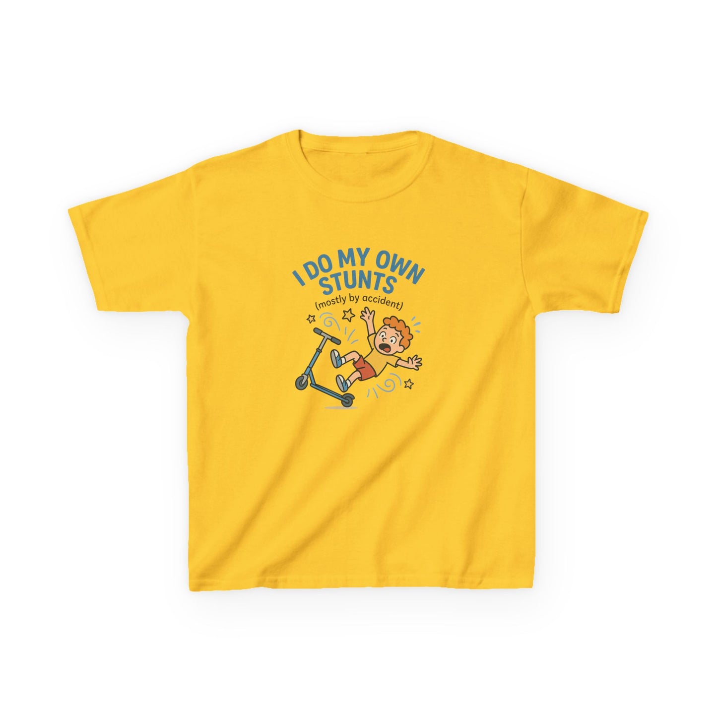 KIDS' "I Do My Own Stunts" Whimsical T-Shirt for Boys