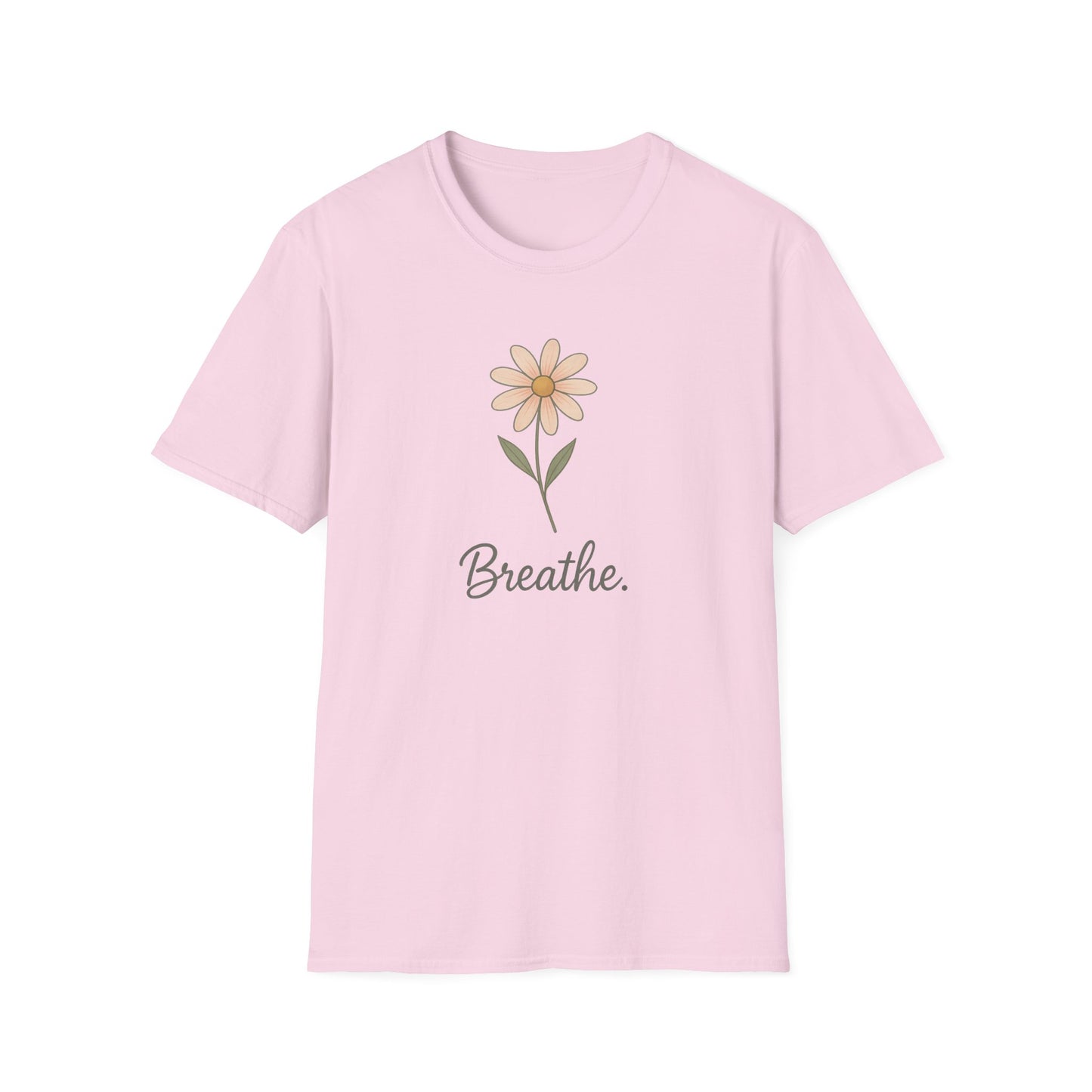 Breathe Floral Relaxed Fit Inspirational Tee-Shirt