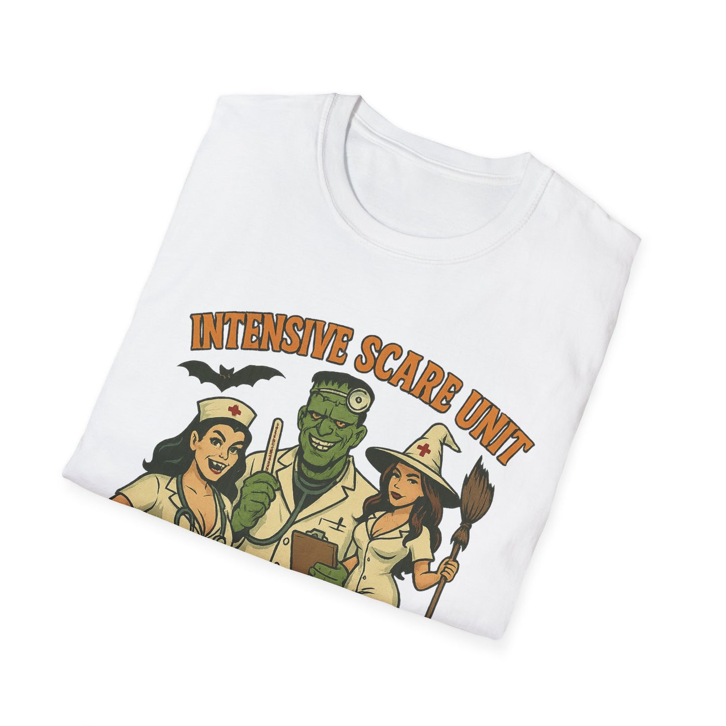 Fun Halloween Casual Tee-Shirt, "Intensive Scare Unit"