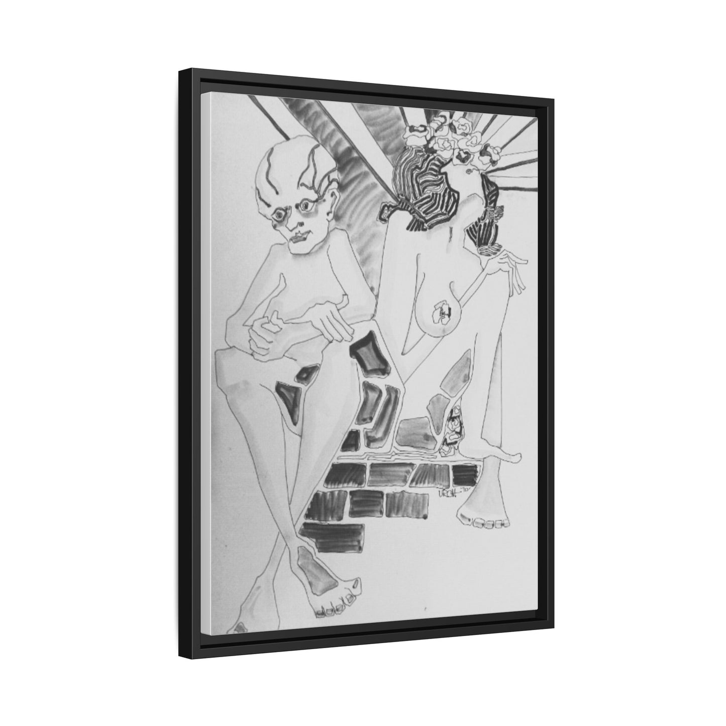 Authentic 1960s Pen & In Artwork - "Quest for a Smile"