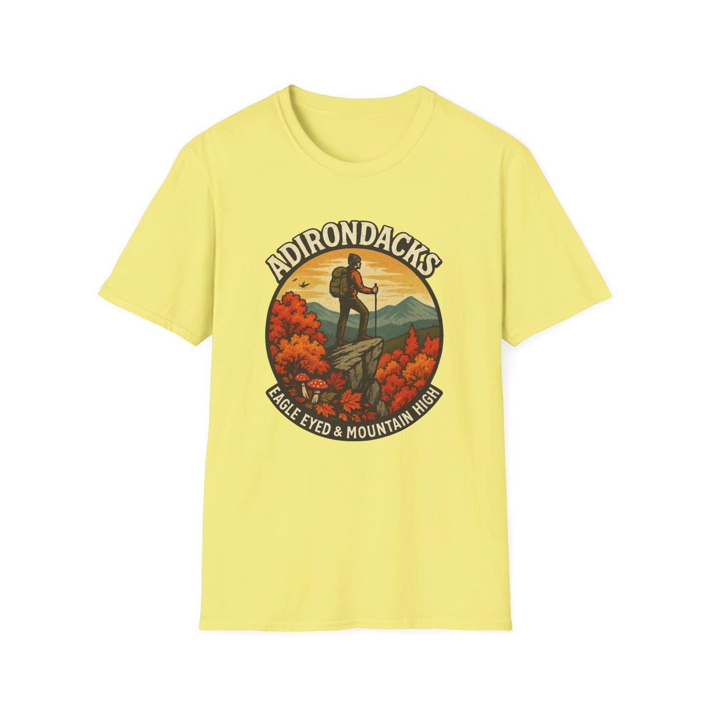 Adirondack Adventure Softstyle Hiking Tee - "Eagle Eyed & Mountain High"