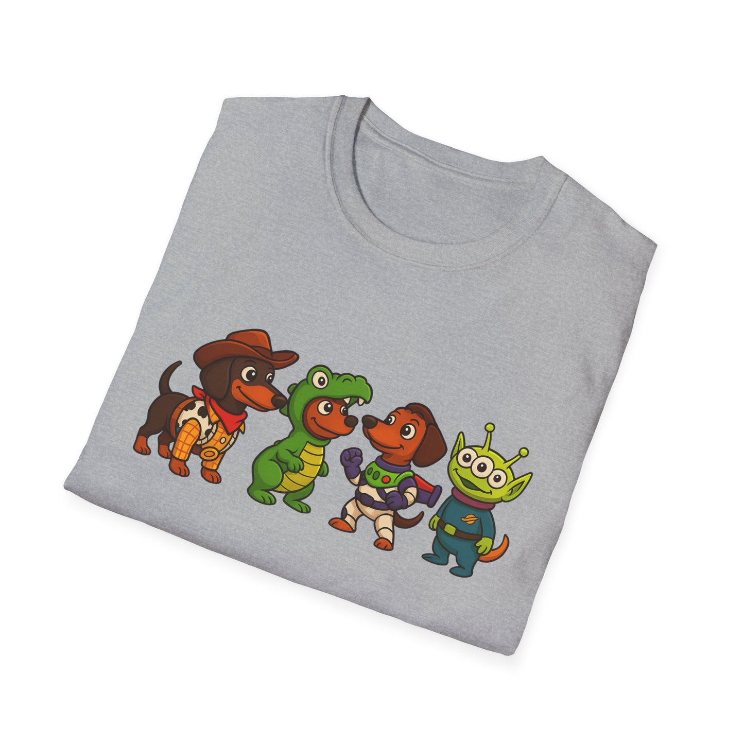 Cute Dachshund Halloween Cartoon Ensemble Tee Shirt