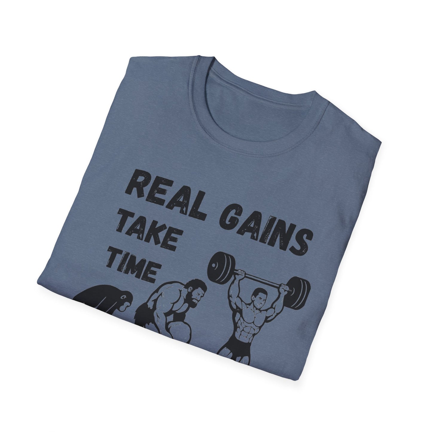 Grit Forge Athletics - "Real Gains Take Time" Motivational Tee