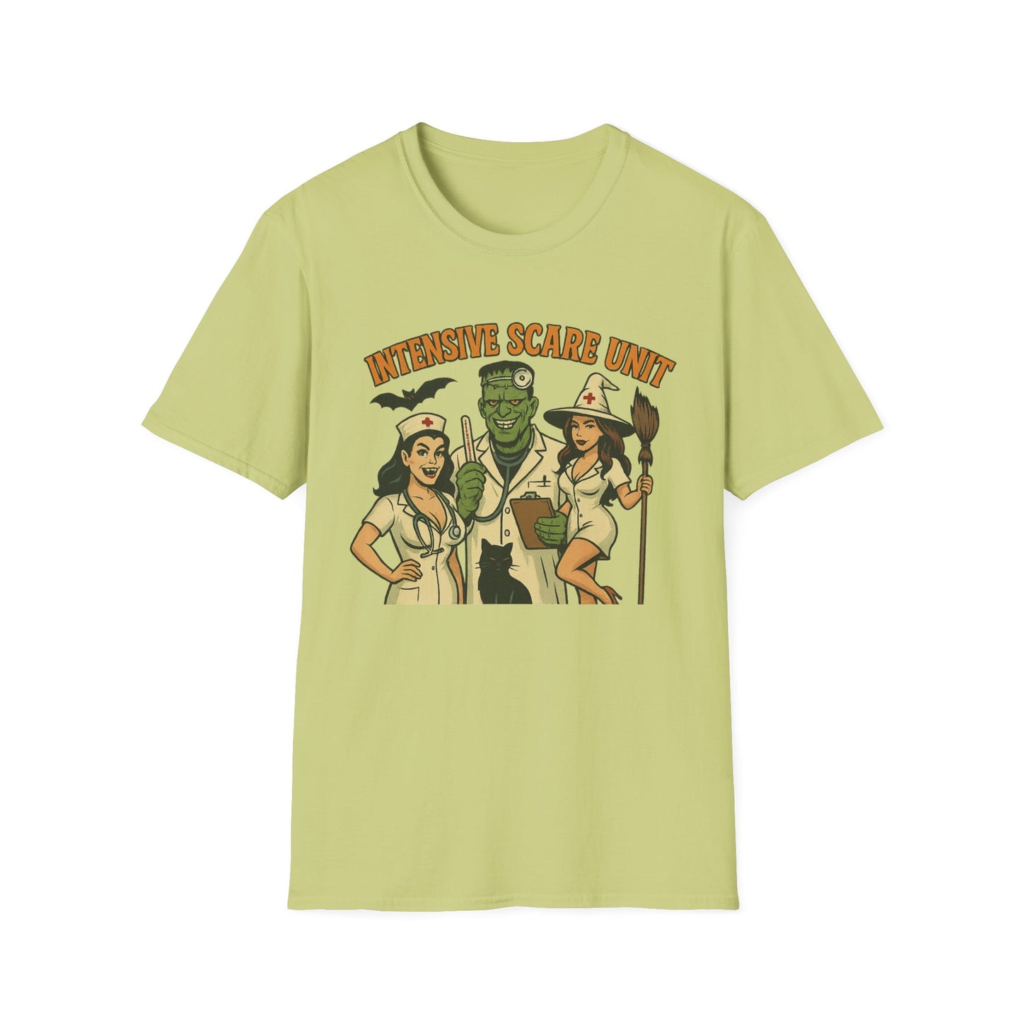 Fun Halloween Casual Tee-Shirt, "Intensive Scare Unit"