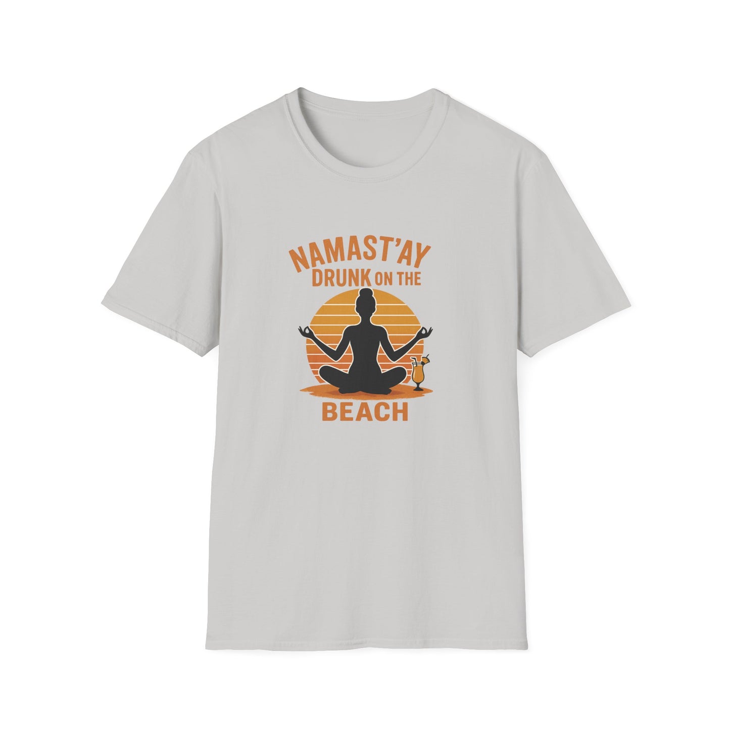 "Namast'ay Drunk on the Beach" Comedic Party Tee-Shirt