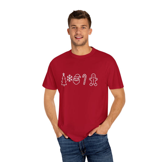 Christmas T-Shirt — Christmas Tree, Santa, Candy Cane & Gingerbread Tee