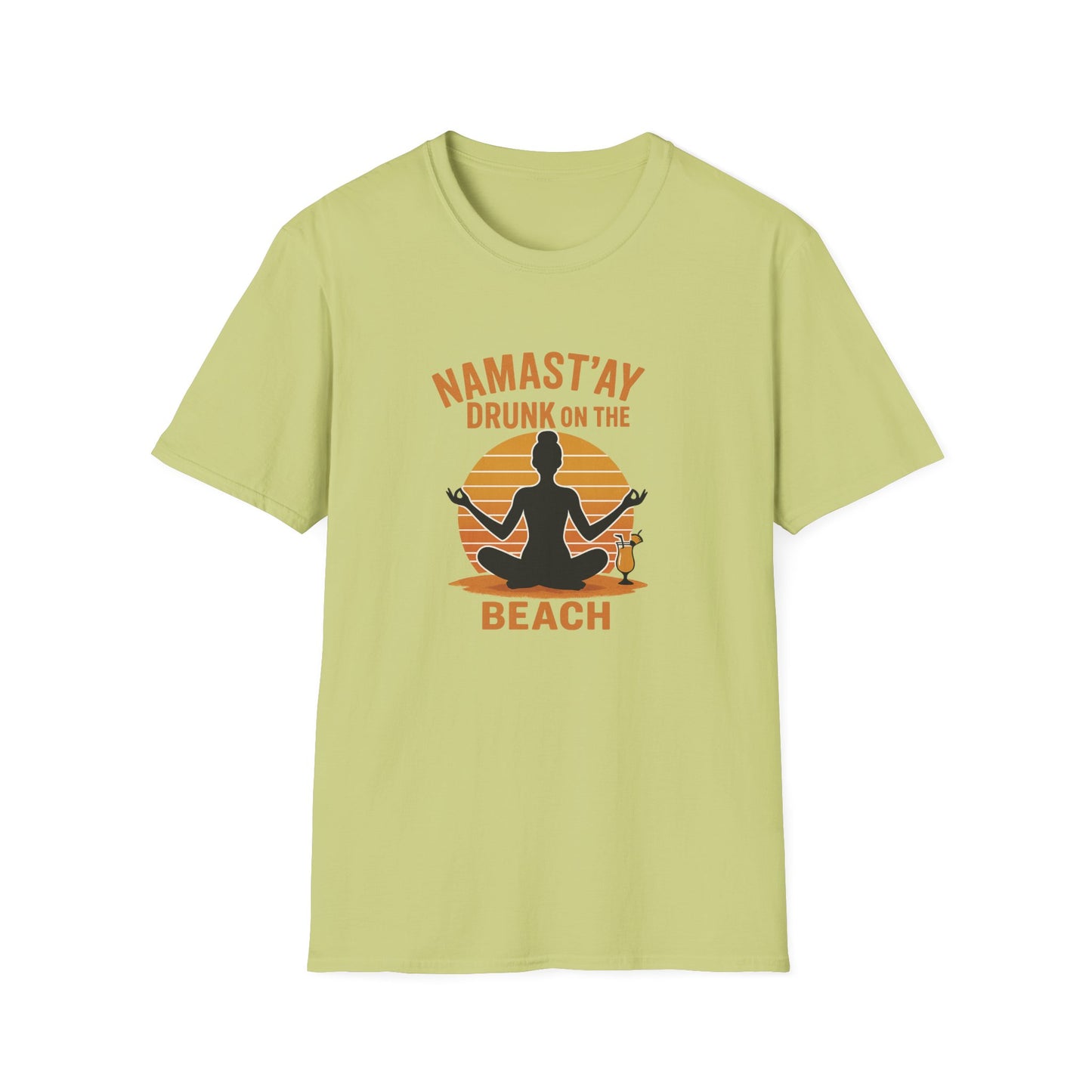 "Namast'ay Drunk on the Beach" Comedic Party Tee-Shirt