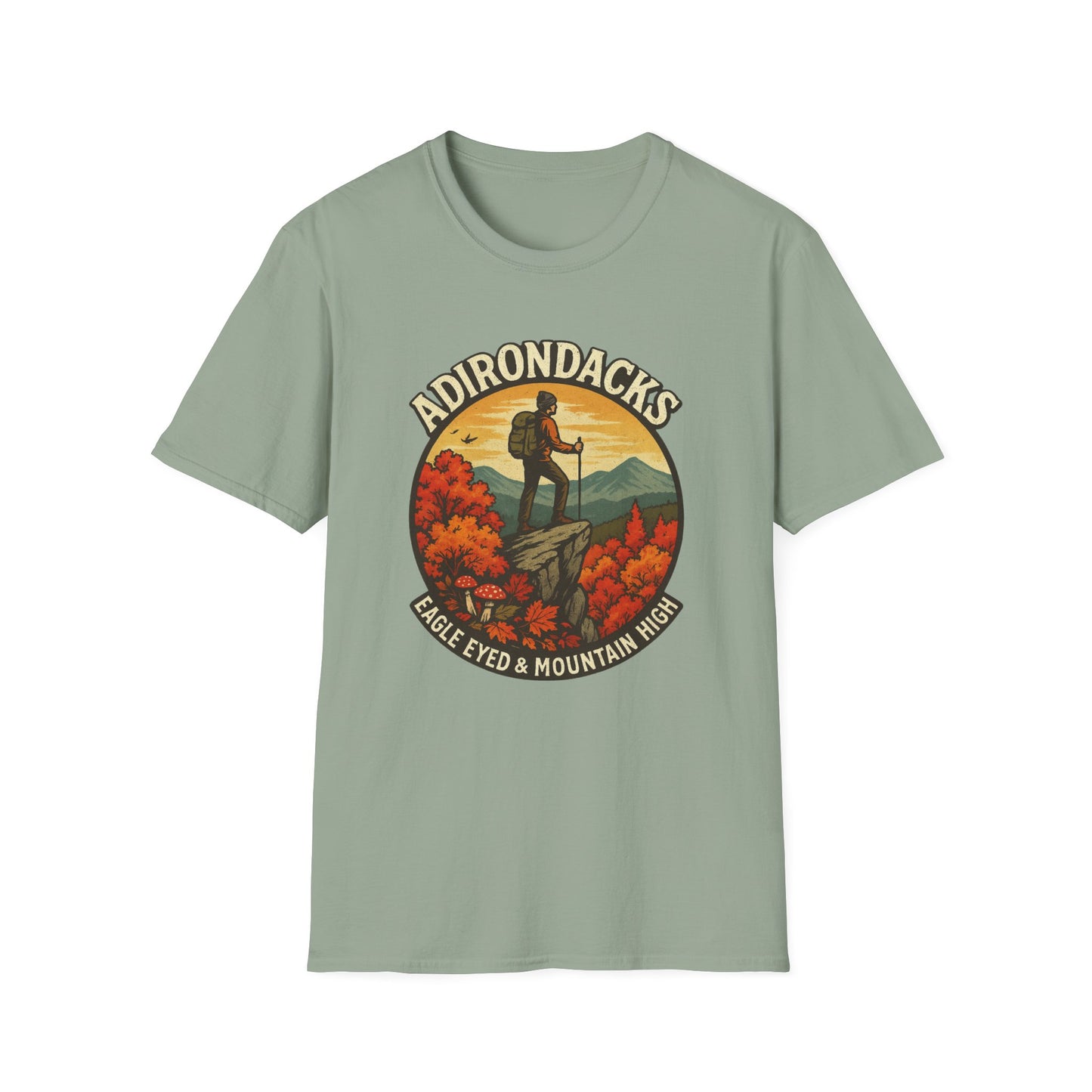 Adirondack Adventure Softstyle Hiking Tee - "Eagle Eyed & Mountain High"
