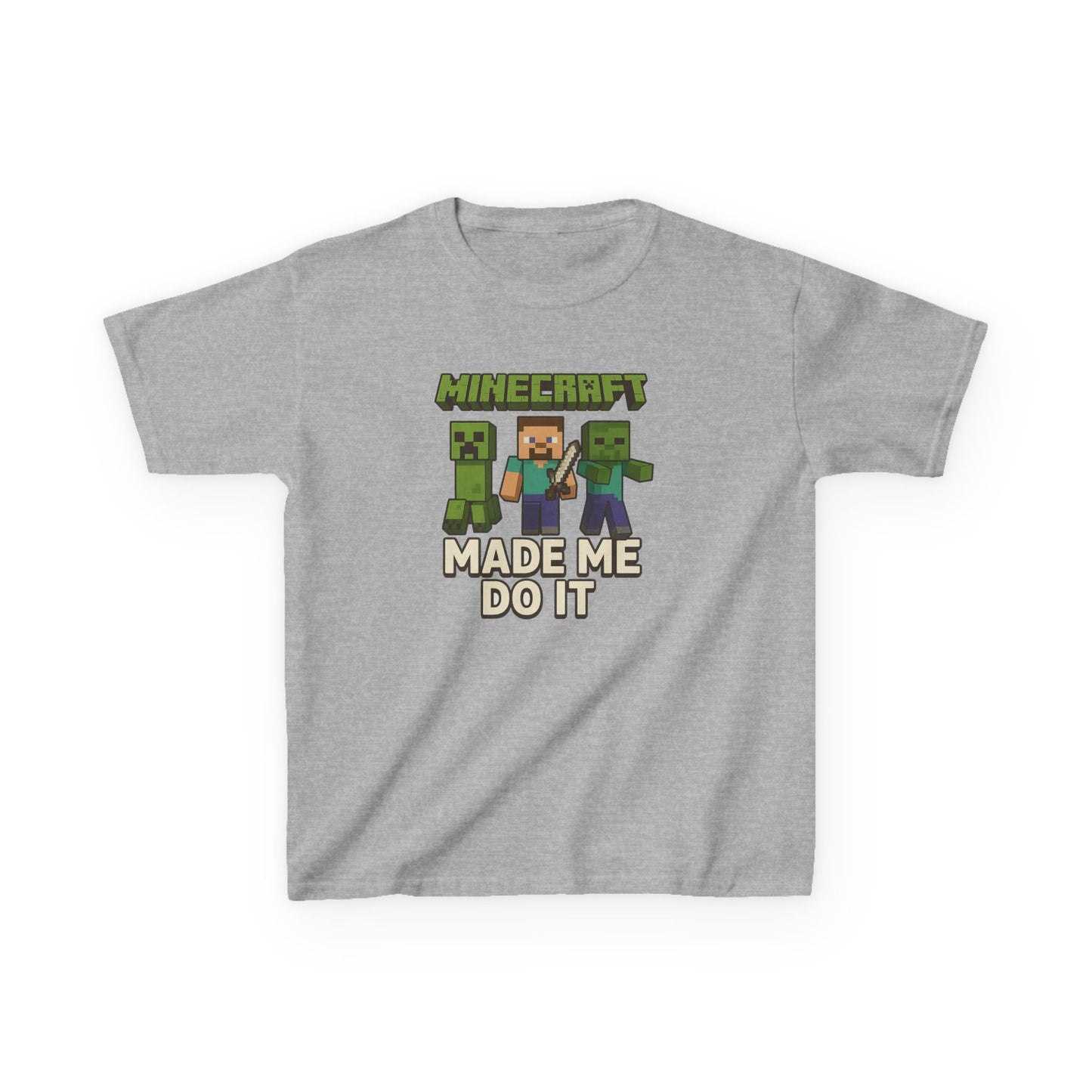 KIDS' Minecraft Tee - "Minecraft Made Me Do It"