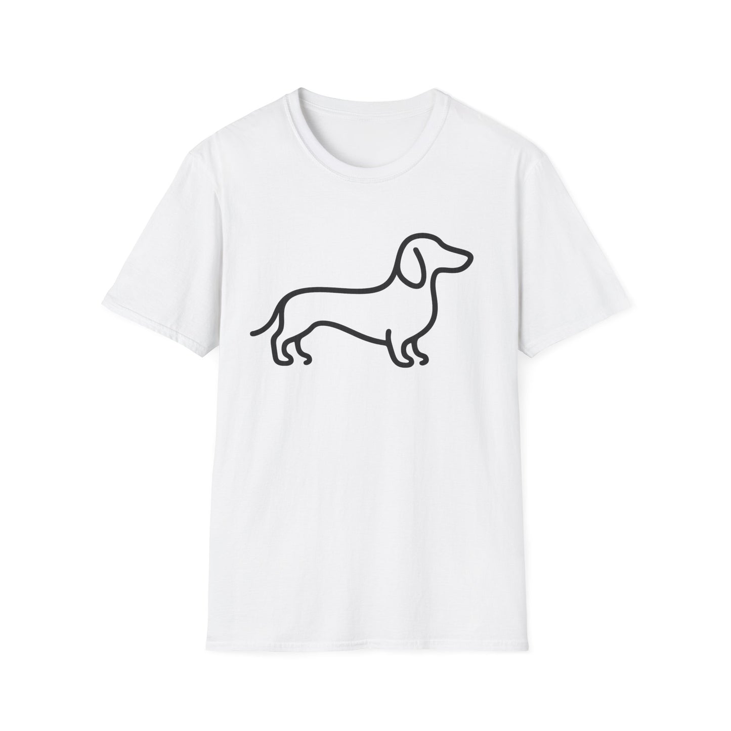 Dachshund Outline Softstyle T-Shirt for Dog Lovers