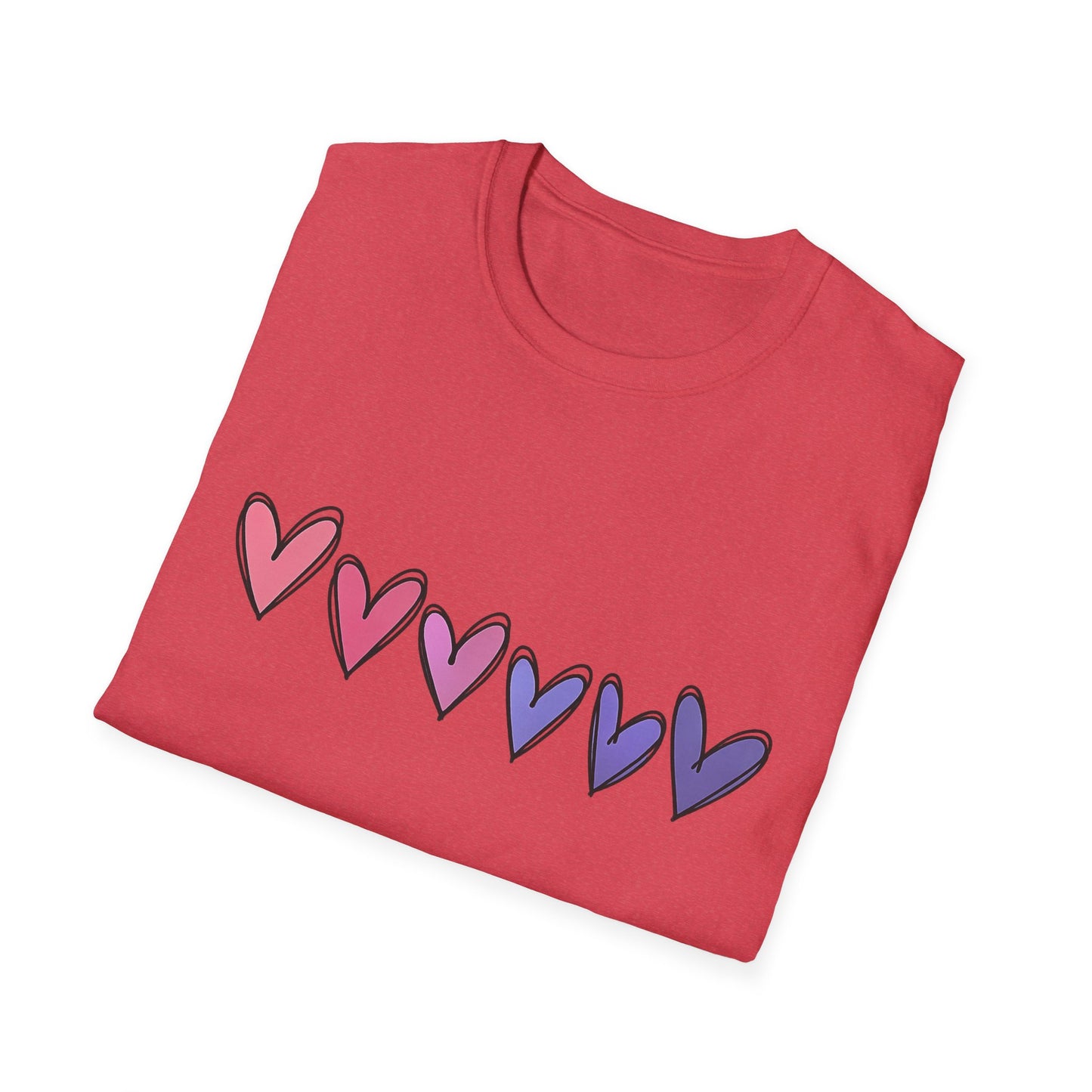 Cute Hearts Graphic Women's Softstyle Tee-Shirt