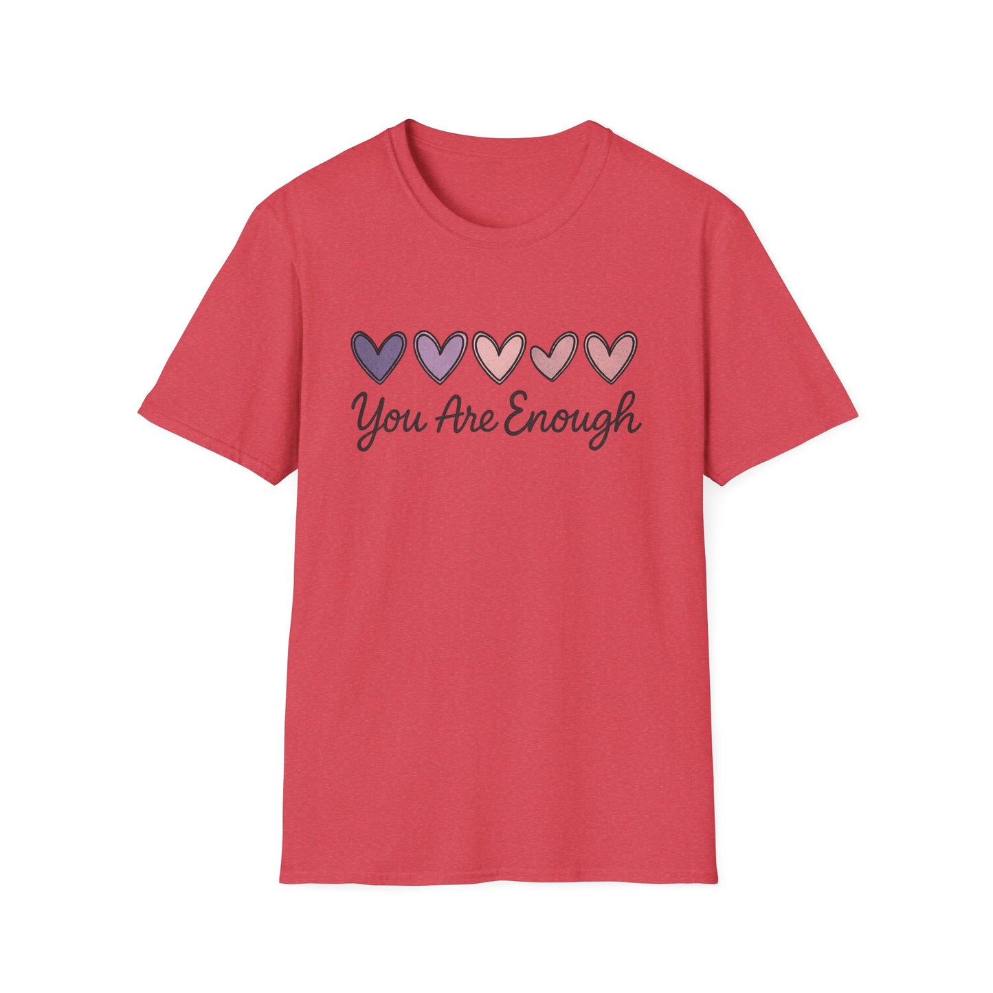 "You Are Enough" Hearts Graphic Women's Softstyle T-Shirt