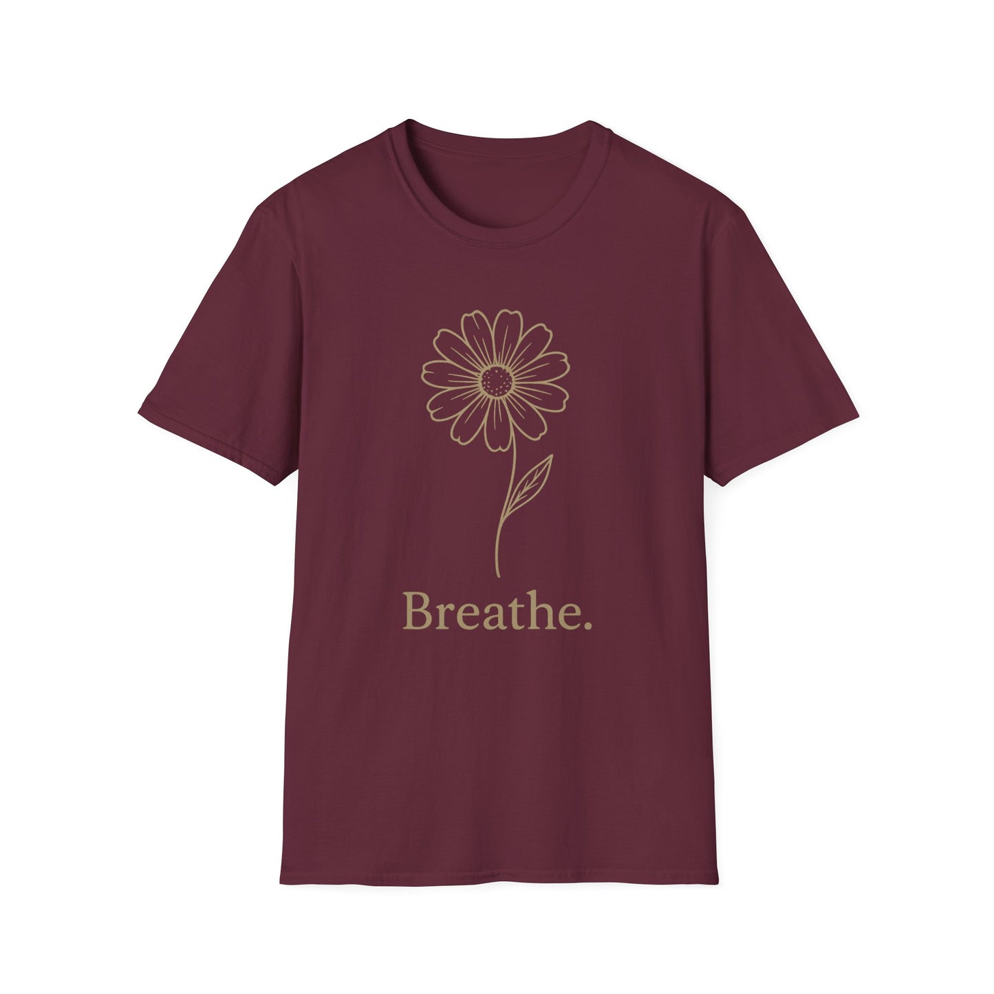 Breathe Floral Relaxed Fit Inspirational Tee-Shirt
