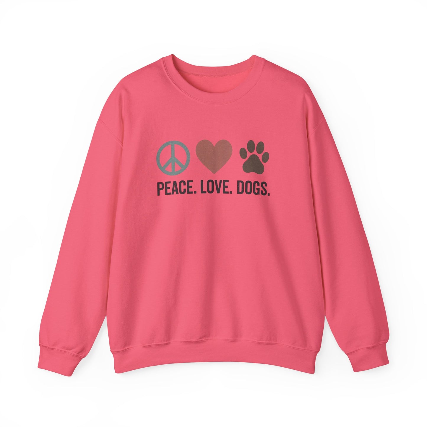 "Peace Love Dogs" Cozy Pet Lover's Crewneck Sweatshirt
