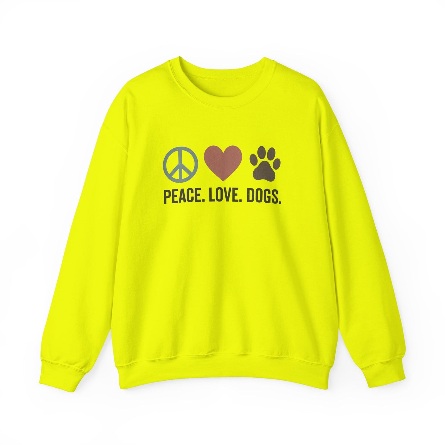 "Peace Love Dogs" Cozy Pet Lover's Crewneck Sweatshirt