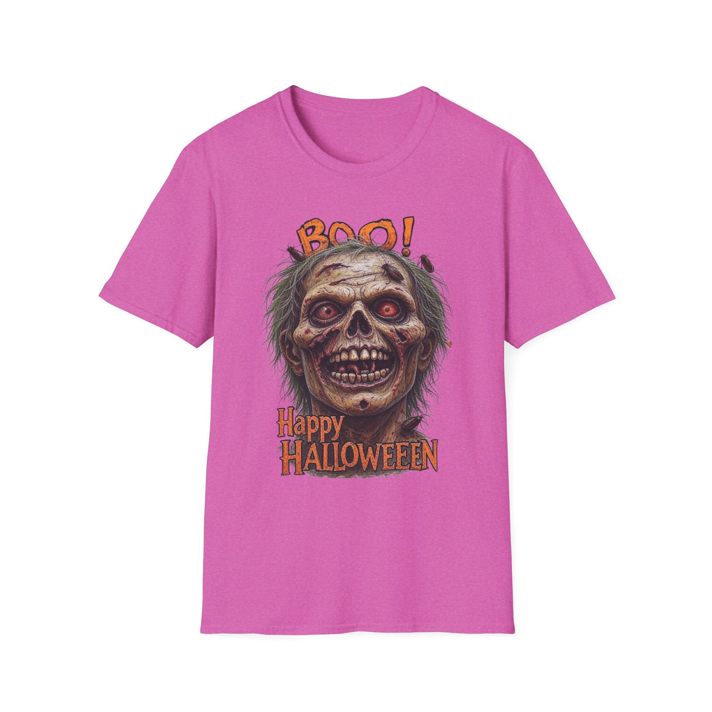 Halloween Desiccated Zombie Skull Graphic Tee-Shirt