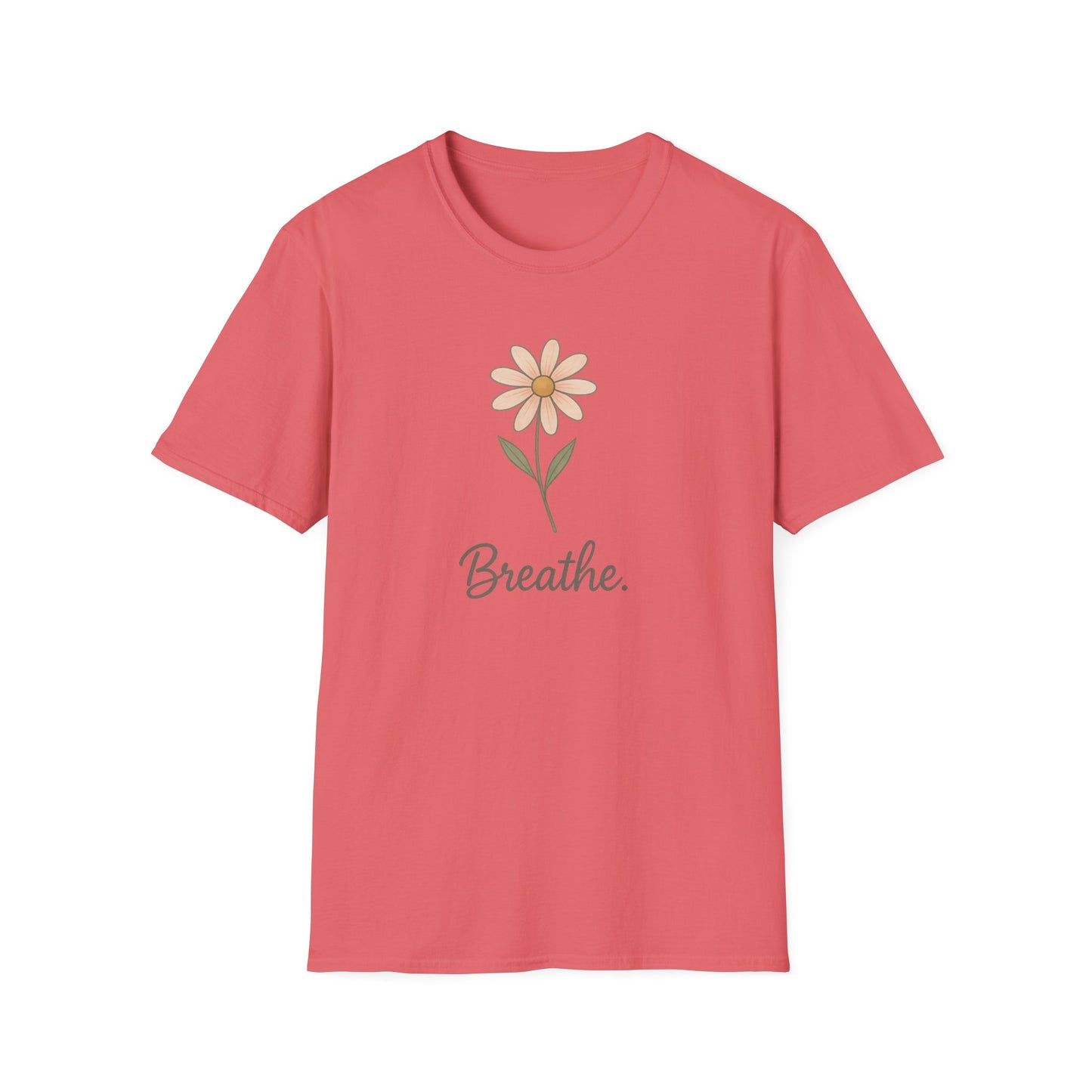 Breathe Floral Relaxed Fit Inspirational Tee-Shirt