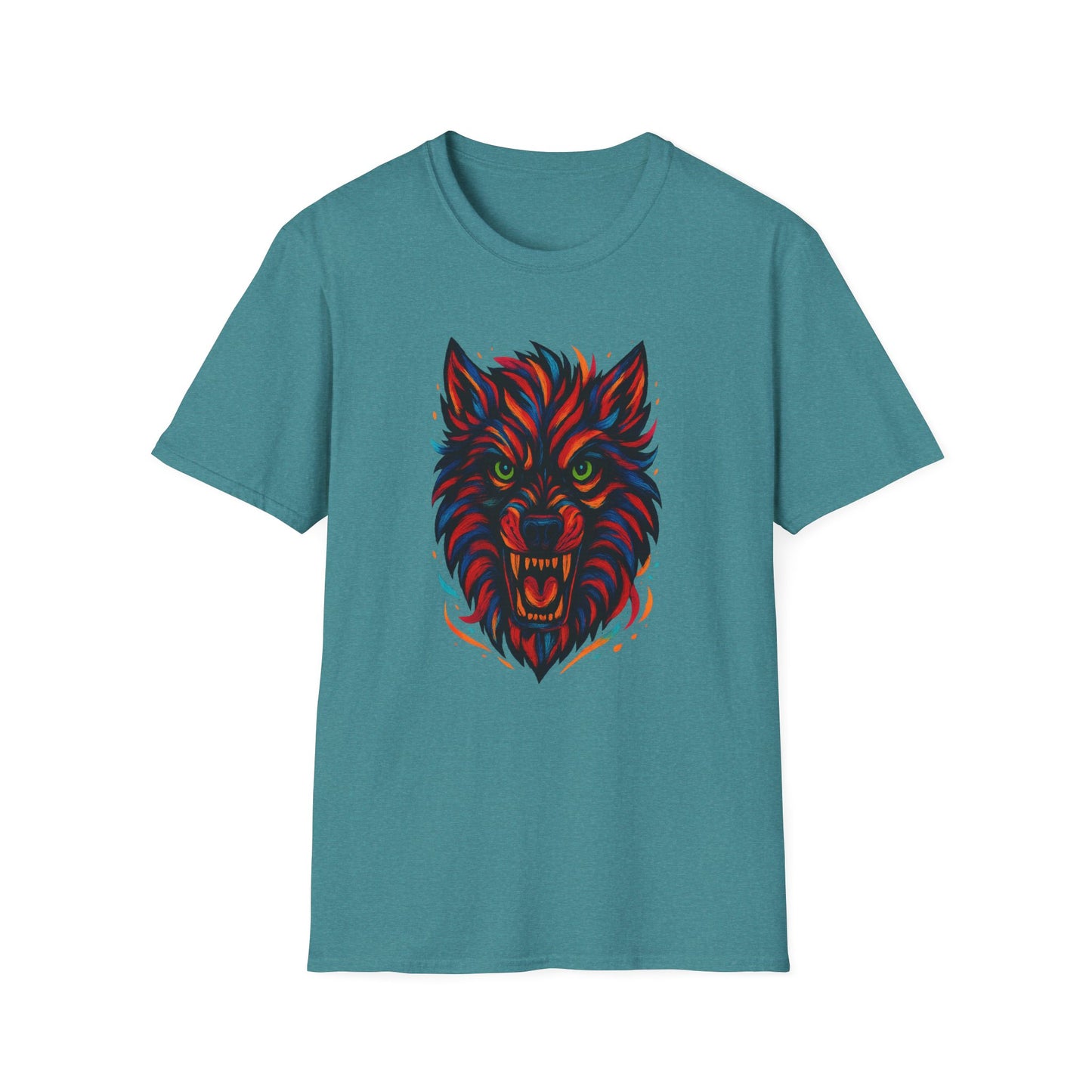 Colorful Werewolf Graphic Halloween Tee-Shirt