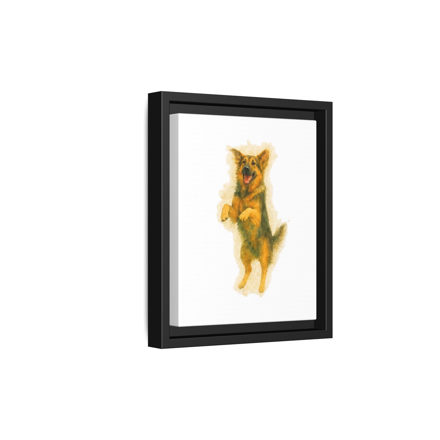 Framed Dog Art Print, Pet Lover Wall Decor, Cute Animal Painting, Home Office Canvas, Gift for Dog Owners