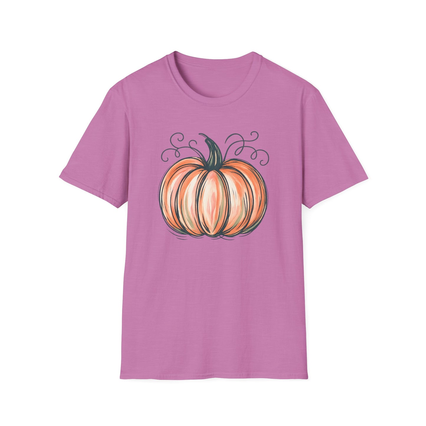 Fall Pumpkin Graphic Halloween Casual Tee-Shirt