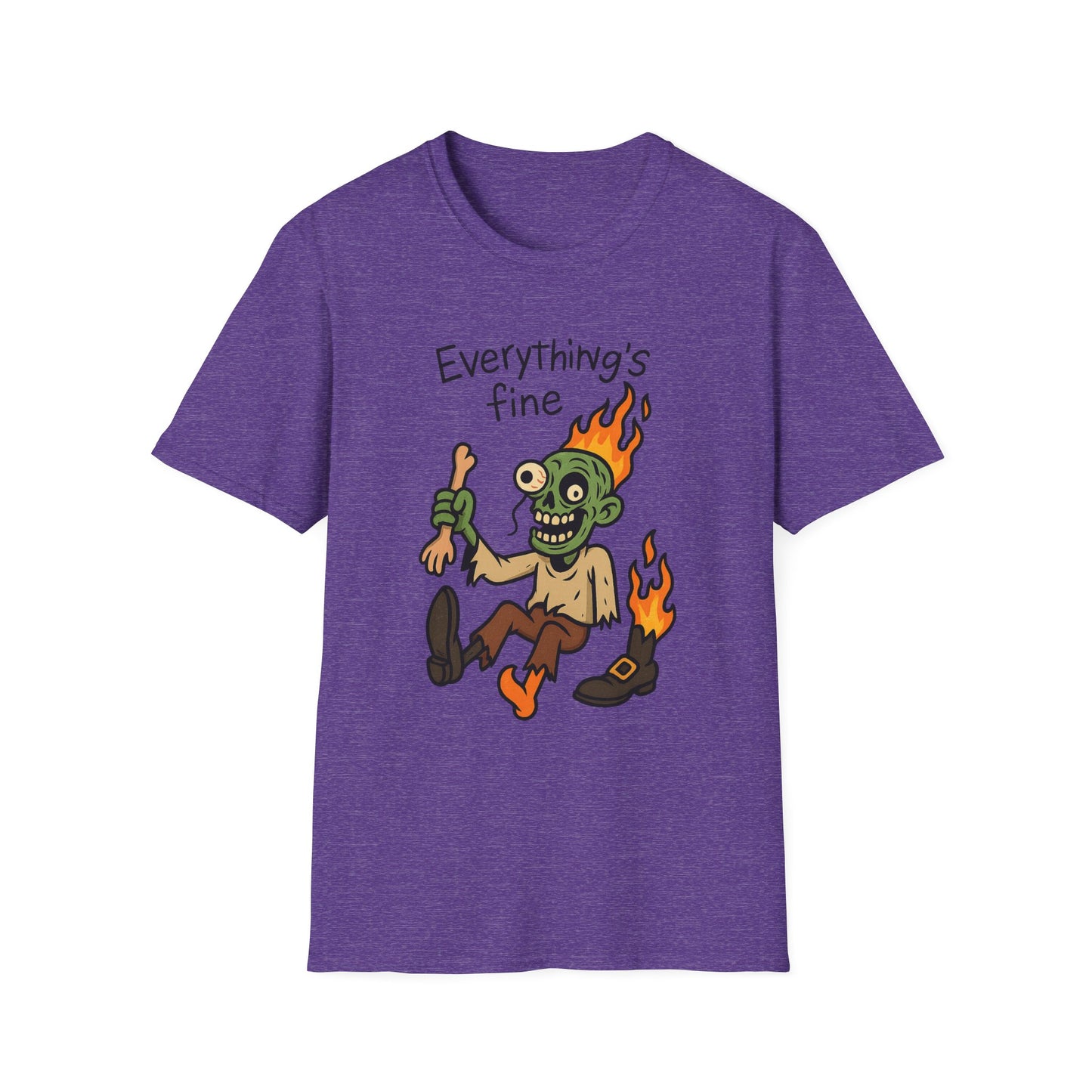 Humorous Halloween Ghoul Graphic Tee Shirt - "Everything's Fine", when it's not