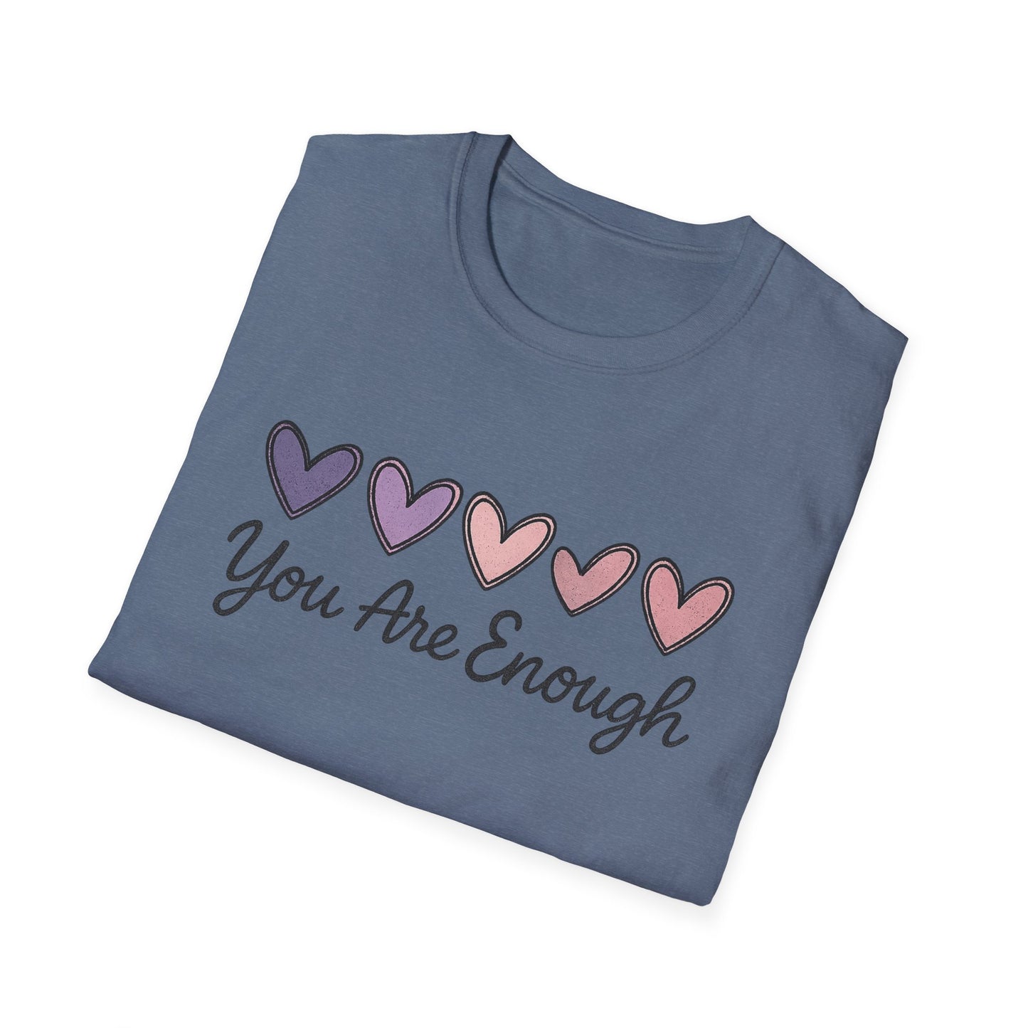 "You Are Enough" Hearts Graphic Women's Softstyle T-Shirt