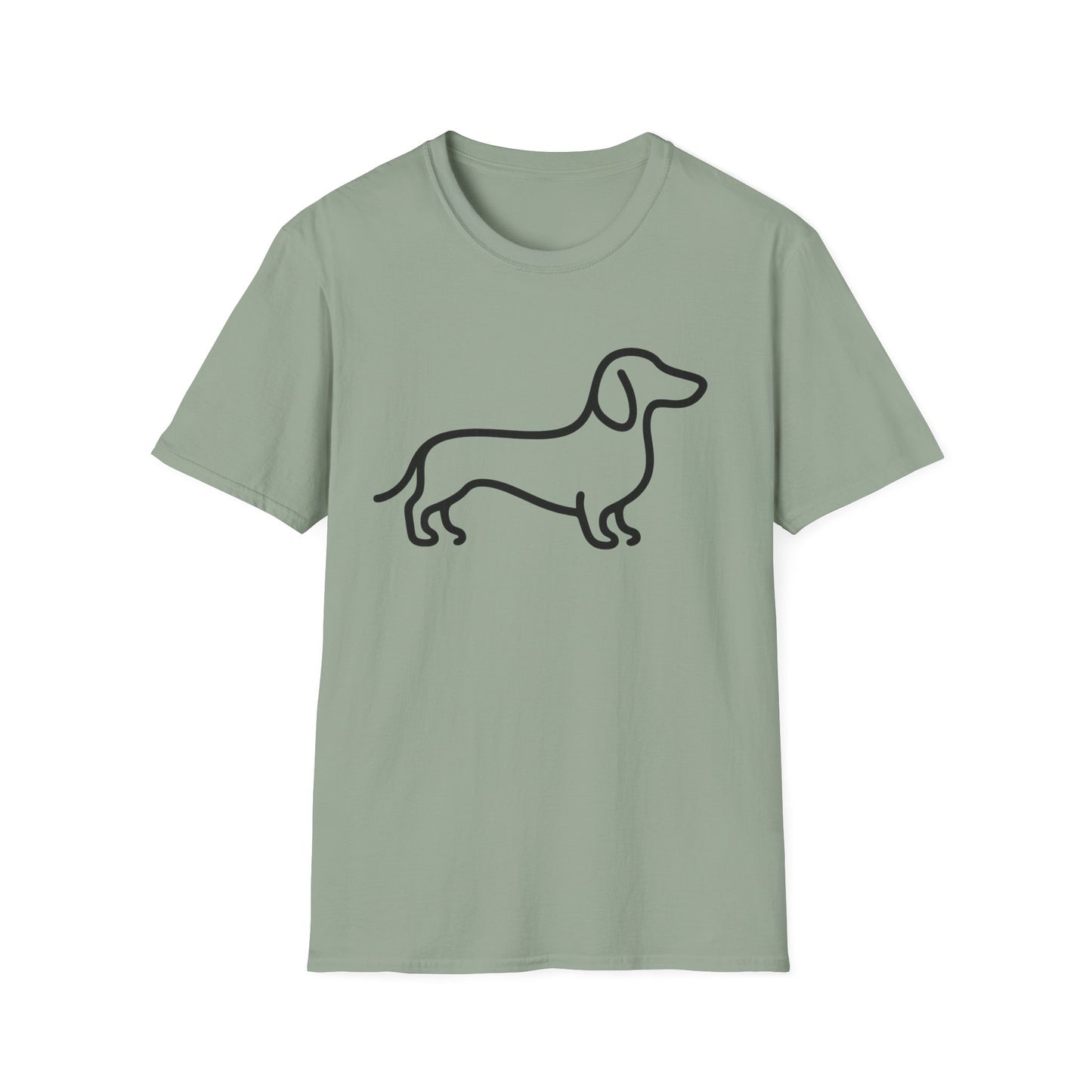 Dachshund Outline Softstyle T-Shirt for Dog Lovers
