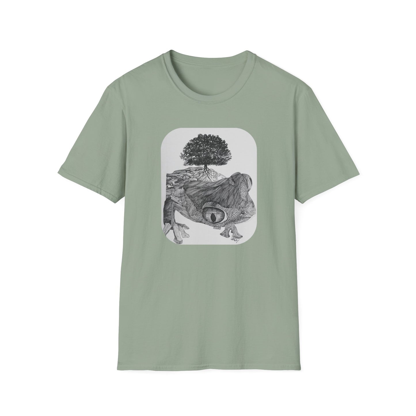 Abundant Life 1960s Frog Creative Graphic Tee - "Gaia's Shepherd"