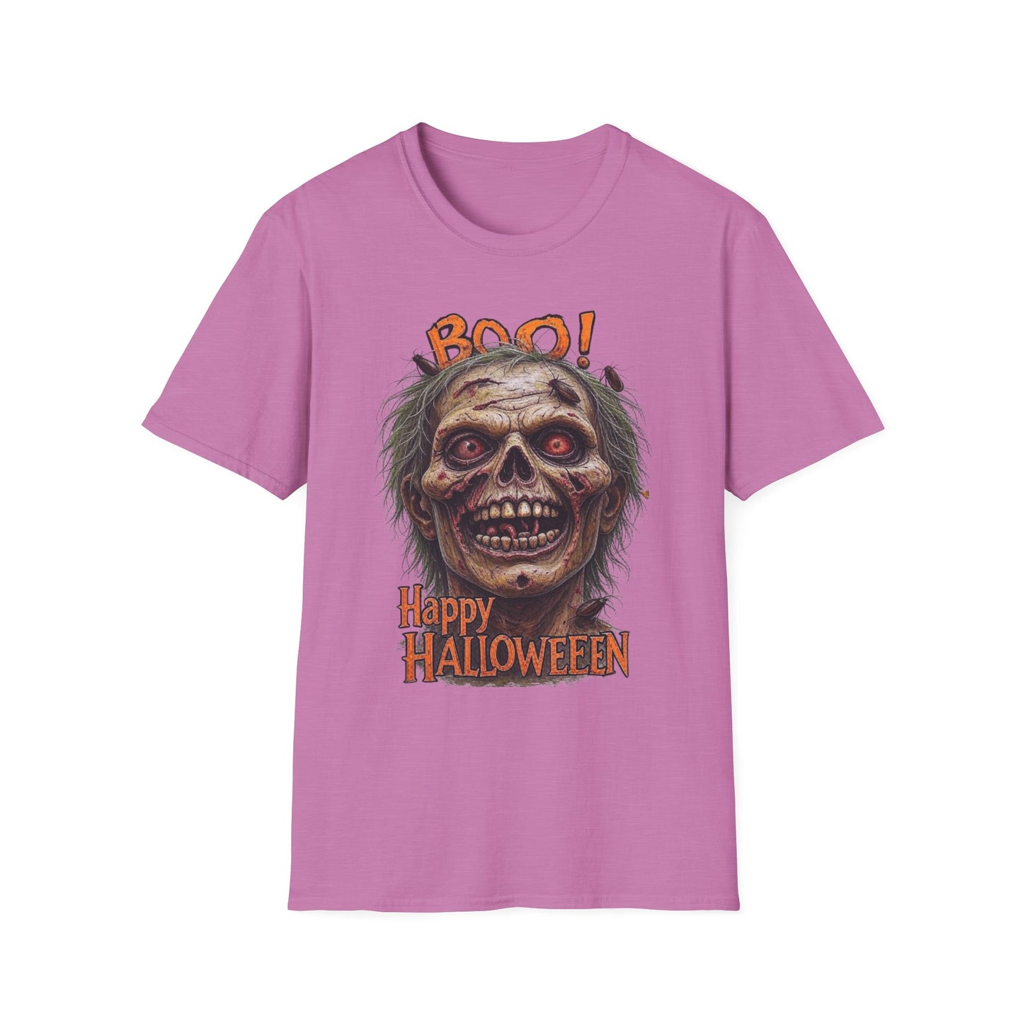 Halloween Desiccated Zombie Skull Graphic Tee-Shirt