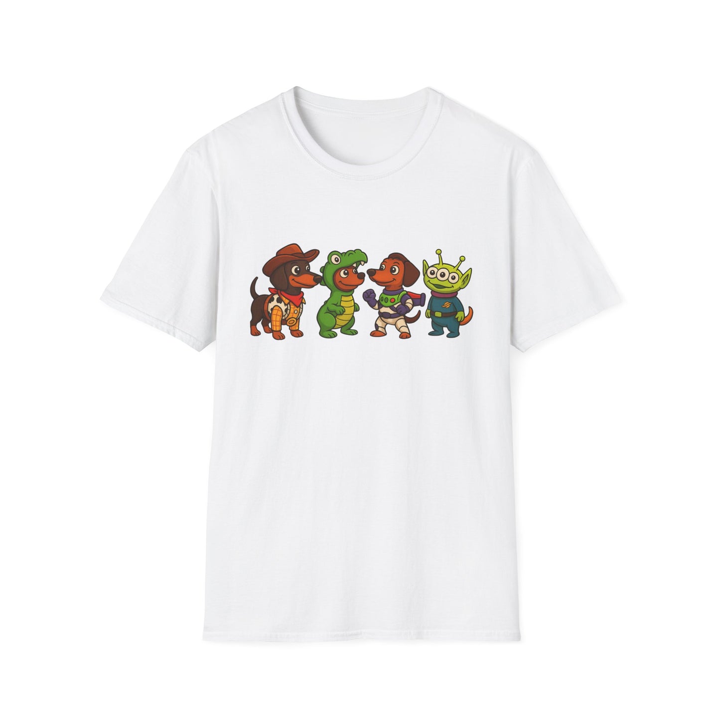 Cute Dachshund Halloween Cartoon Ensemble Tee Shirt