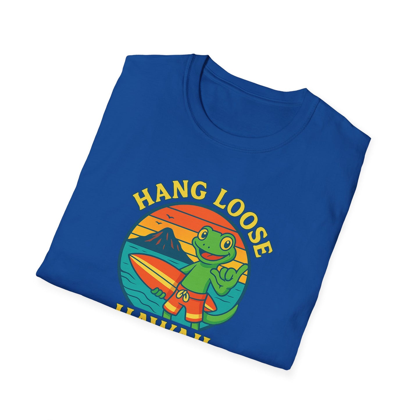 Hawaiian Surf T-Shirt, "Hang Loose Hawaii" Graphic Tee