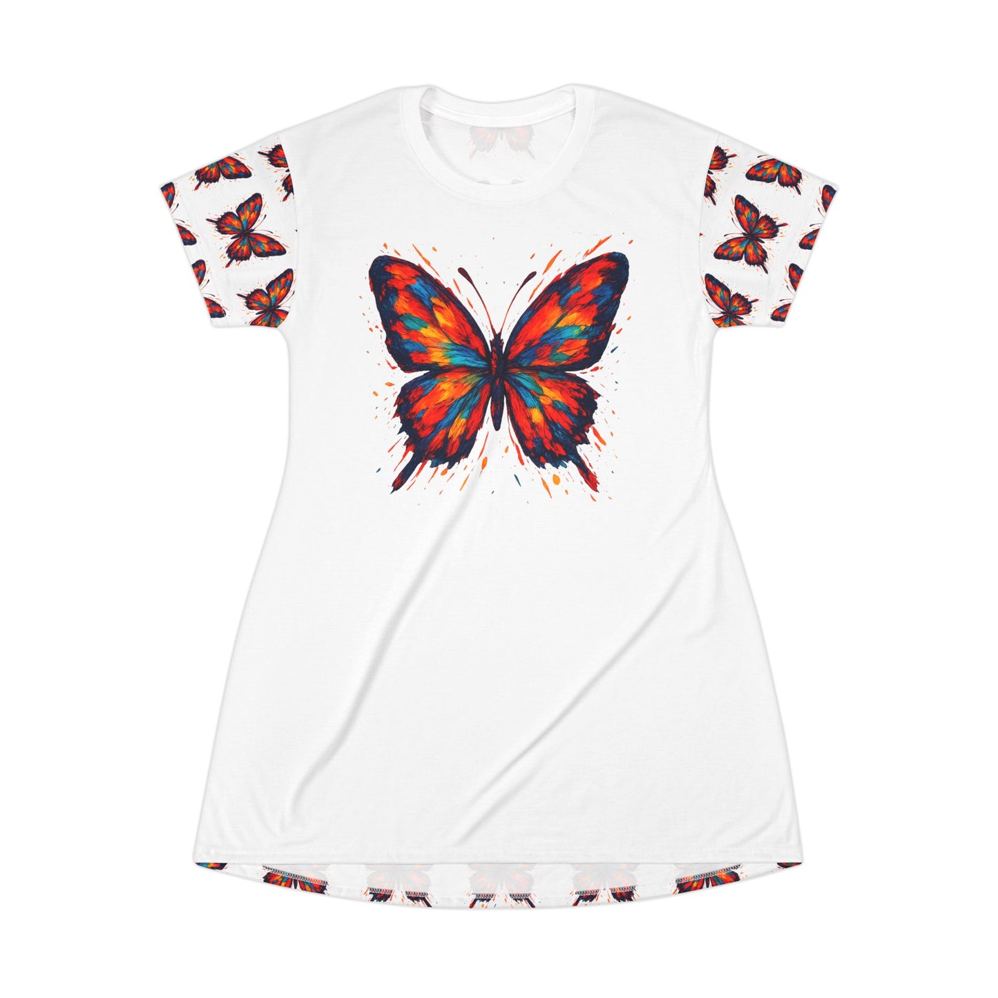 Stunning Colorful Butterfly Bedtime Tee Shirt Dress
